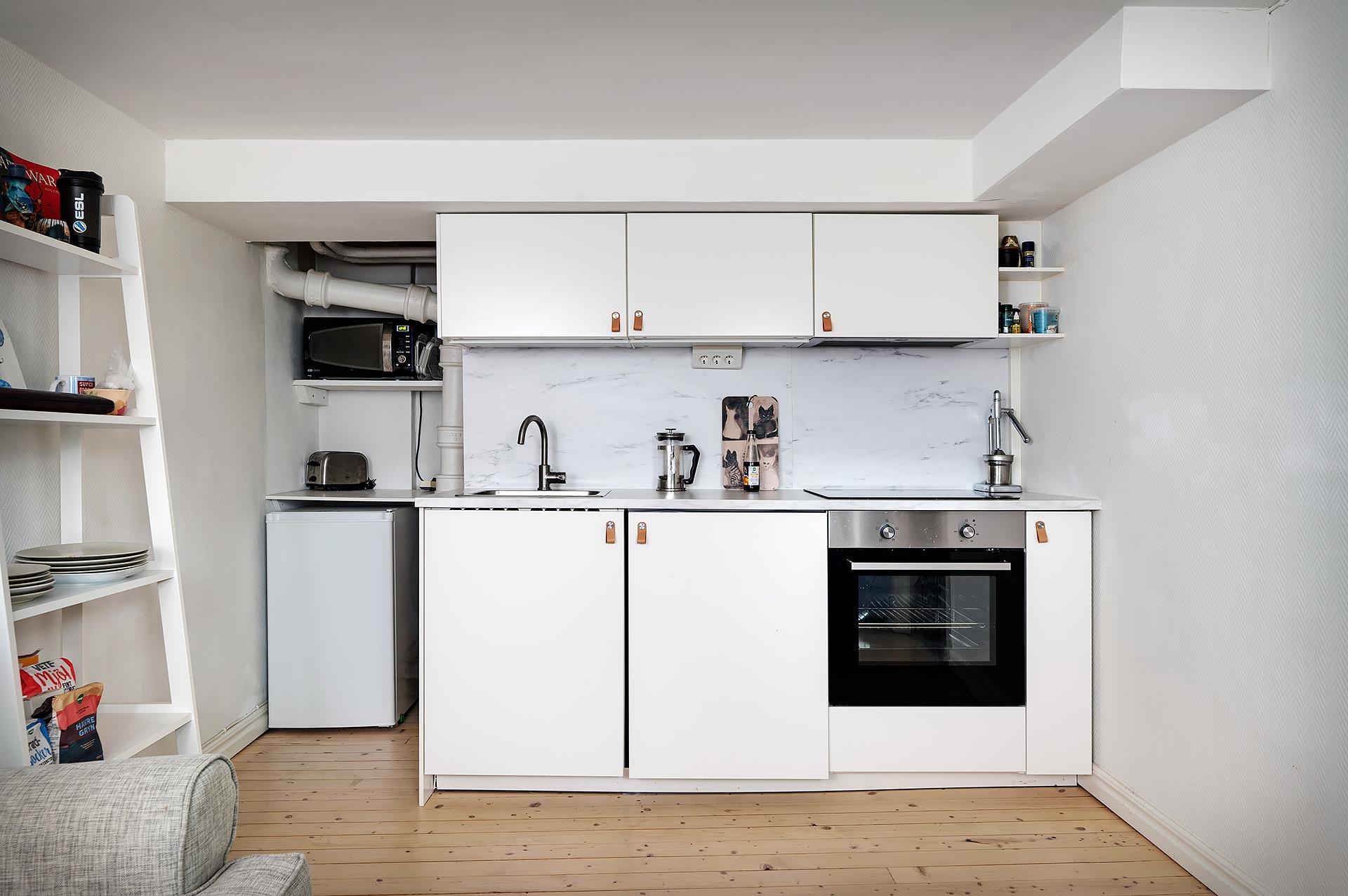 Här finns även ett kök