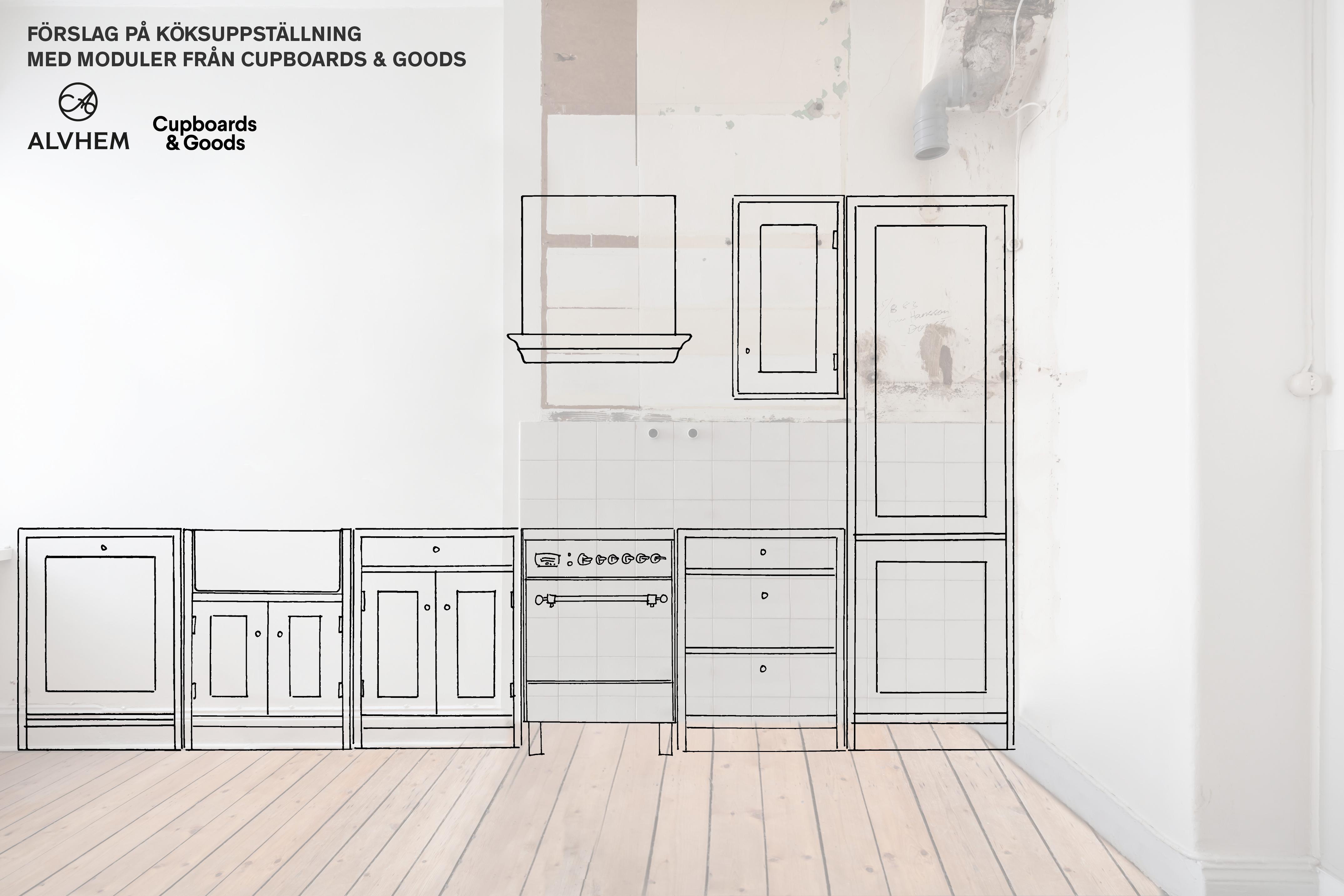 Inspirationsbild på en möjlig köksrenovering, i samarbete med Cupboards & Goods..