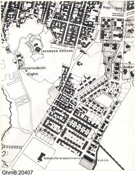 Karta över Annedal, ca 1880