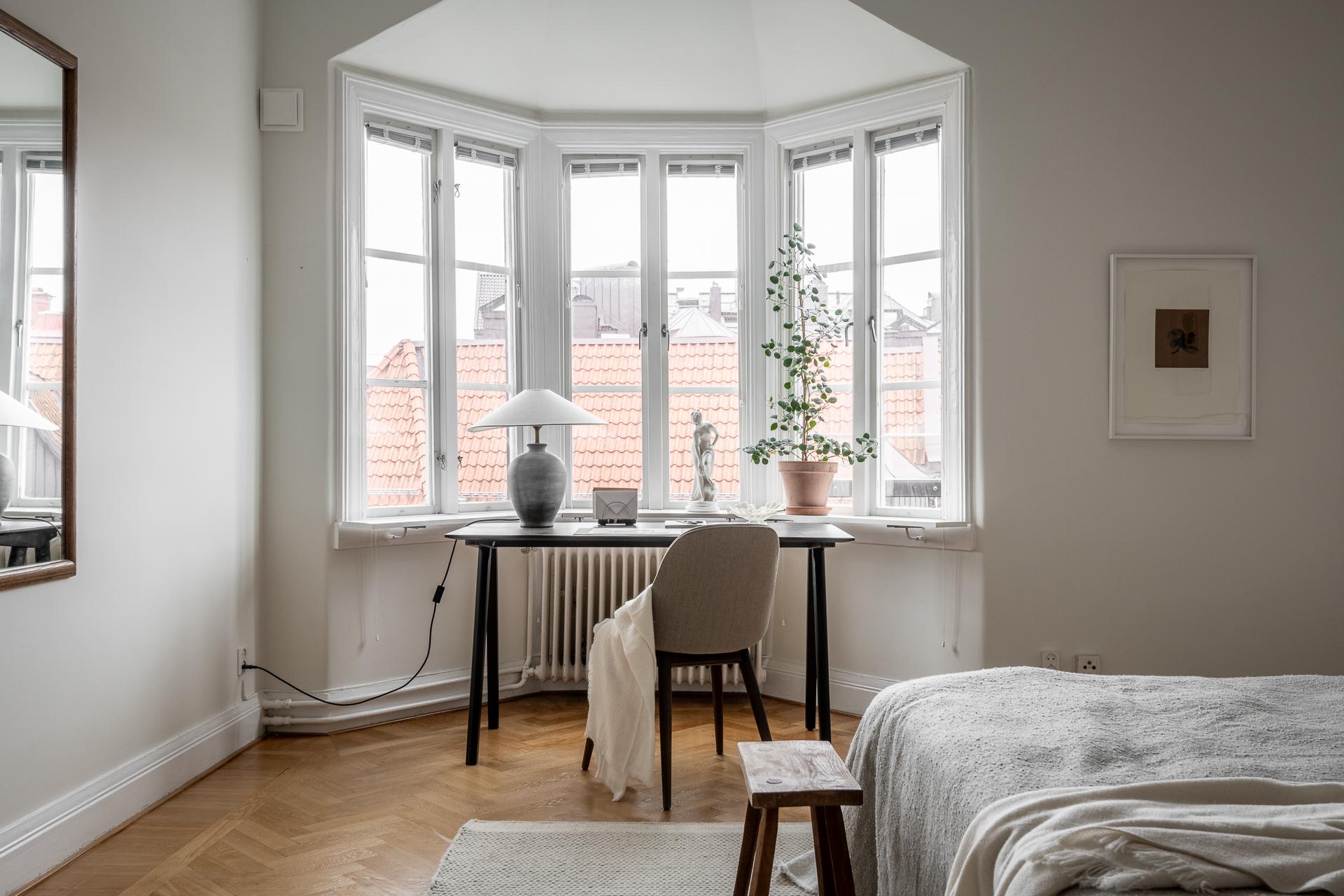 Original fiskbensparkett på golv