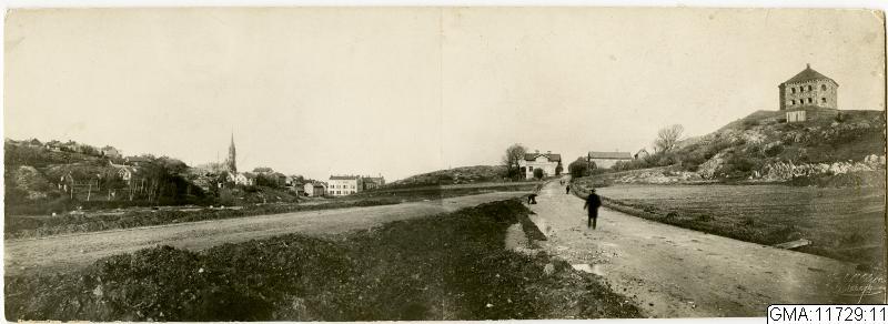 Panorama över Olivedal och Kommendantsängen ca 1855