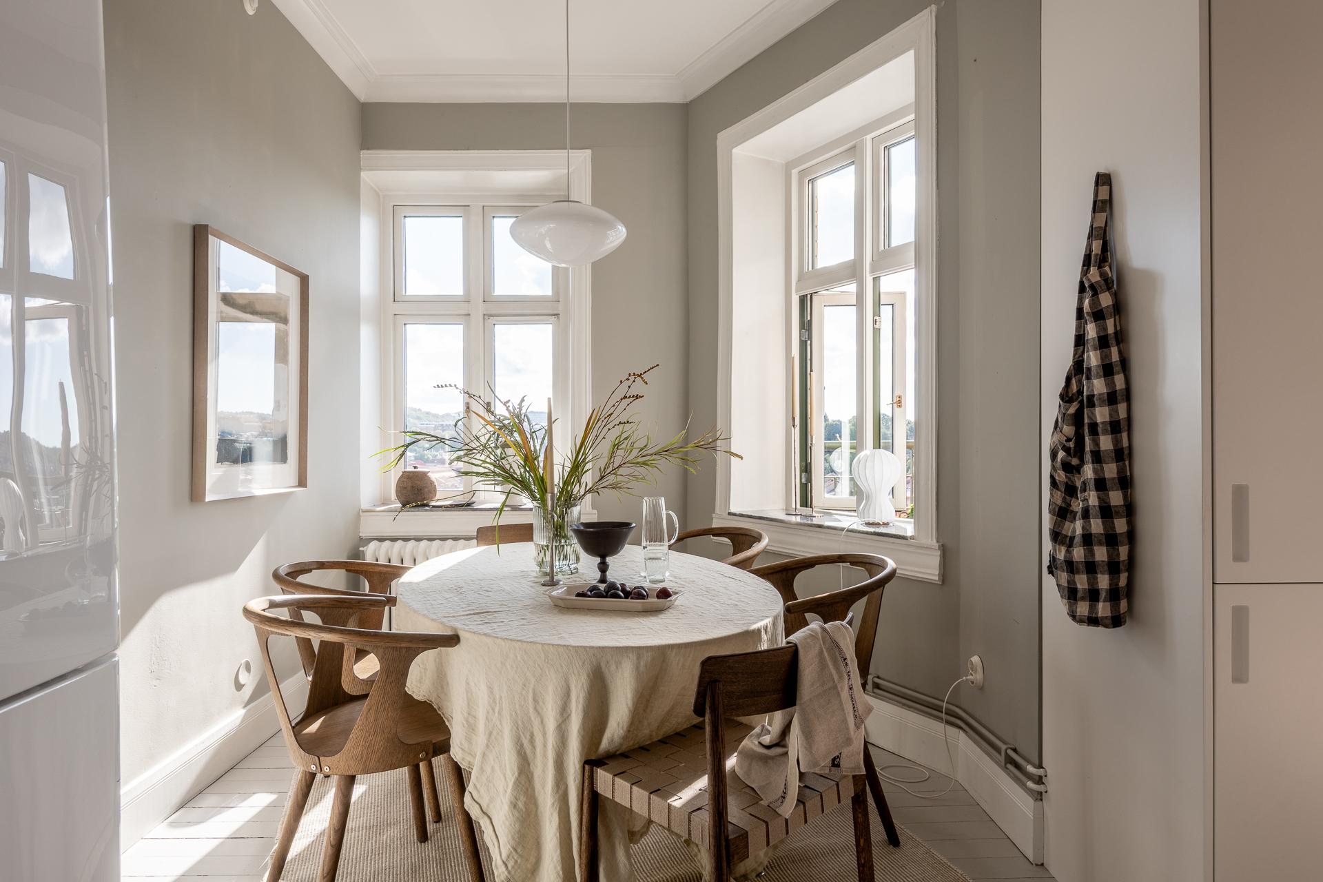 Fin geometri i rummet då köket ligger placerat i delar av gamla tornet